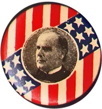 C vintage William McKinley & Hobart celluloïd campagne politique Stud Bouton 