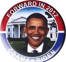 BARACK OBAMA POLITICAL BUTTON 2012  OBAMA'S FACE GOLD BACKGROUND  TWO 2 1-4 IN 