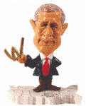 George W. Holding a "W" on Map of U.S.