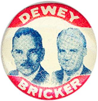 Vintage Political Pin 1948 Thomas Dewey Pin Dewey Flag Tab 