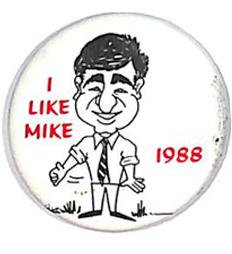 Dukakis Bentsen 1988 Presidential Campaign Button Pin Back Lapel USA Map Stud 
