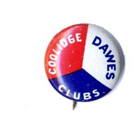 1924 Coolidge & Dawes 7/8" xmas Presidential Campaign Button 