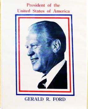 Political Campaign Poster Sign FORD DOLE 1976 Election  & 25 FLYER'S 