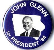 Details about   John Glenn '84 Campaign BUTTON ~ WHITE ~ approx 1.5" in diameter