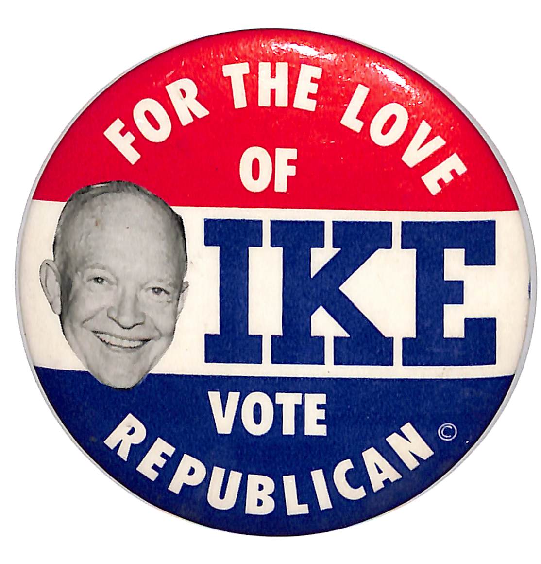 EISENHOWER 1.75" 34TH PRESIDENT campaign badge pin pinback button 1952 DWIGHT D 
