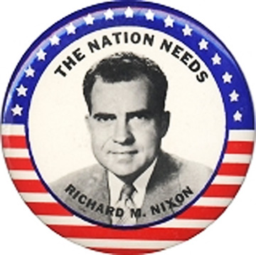 1960 Richard Nixon PAT FOR FIRST LADY Campaign Button 1069 
