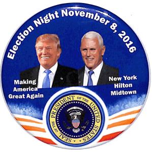 Badge Pin Button 38 mm Donald Trump For President 2016 USA 